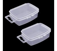 MroMax Component Storage Box 2 Pcs Plastic Electronic Component Containers Tool Boxes Clear White 54x36x20mm