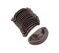 MroMax Cup Pulls, Iron Shell Pull Handles Bronze for Dresser Kitchen Cabinet Drawer, 1.97" Length 0.79" Width,20 Pcs