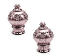 MroMax Curtain Rod Cap Finials, Plastic Vintage for 28mm Dia Rod Rose Gold 2 Pcs
