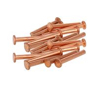 MroMax Diameter 5mm Long 40mm Flat Head Bolts Copper Solid Rivets Fasteners Rivets Brass Tone 20pcs