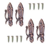 MroMax Durable Curtain Hooks Wall Mounted Retro Utility Hook for Coat Towel Key Hat 3.15" x 0.87"(L x W) Red Patina Tone 2pcs