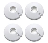 MroMax Fit 0.47" Outer Diameter Flange Water Pipe Cover Decoration White Pipe Cover Radiator PP Plastic 12mm Escutcheon Collar for Wall Pipe Tube Decoration 4Pcs
