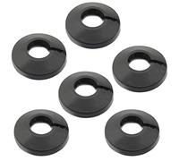 MroMax Fit 0.79" Outer Diameter Flange Water Pipe Cover Decoration Black Pipe Cover Radiator PP Plastic 20mm Escutcheon Collar for Wall Pipe Tube Decoration 6Pcs
