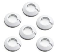 MroMax Fit 1.26" Outer Diameter Flange Water Pipe Cover Decoration White Pipe Cover Radiator PP Plastic 32mm Escutcheon Collar for Wall Pipe Tube Decoration 6Pcs