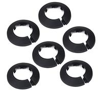 MroMax Fit 1.34" Outer Diameter Flange Water Pipe Cover Decoration Black Pipe Cover Radiator PP Plastic 34mm Escutcheon Collar for Wall Pipe Tube Decoration 6Pcs