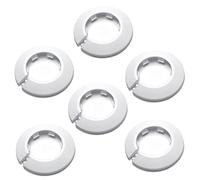 MroMax Fit 1.57" Outer Diameter Flange Water Pipe Cover Decoration White Pipe Cover Radiator PP Plastic 40mm Escutcheon Collar for Wall Pipe Tube Decoration 6Pcs