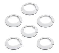MroMax Fit 2.95" Outer Diameter Flange Water Pipe Cover Decoration White Pipe Cover Radiator PP Plastic 75mm Escutcheon Collar for Wall Pipe Tube Decoration 6Pcs