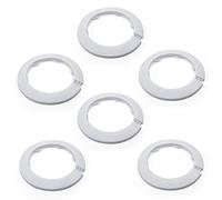 MroMax Fit 3.54" Outer Diameter Flange Water Pipe Cover Decoration White Pipe Cover Radiator PP Plastic 90mm Escutcheon Collar for Wall Pipe Tube Decoration 6Pcs