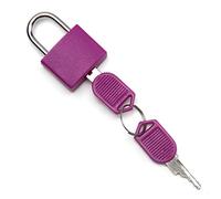 MroMax Keyed Padlock, Zinc Alloy Padlocks with 2 Keys, Purple ABS Shell 22.5mm Width, Waterproof Padlock Outdoor Use for Suitcases, Home, Toolbox, Keyed Alike 1Pc