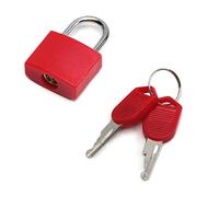 MroMax Keyed Padlock, Zinc Alloy Padlocks with 2 Keys, Red ABS Shell 22.5mm Width, Waterproof Padlock Outdoor Use for Suitcases, Home, Toolbox, Keyed Alike 1Pc