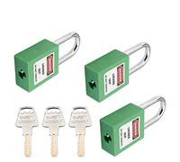 MroMax Lockout Tagout Lock, Safety Padlock Keyed Alike,Loto Security Padlock Steel Shackle Grass Green Padlock for Lock Out Tag Out 3Pcs