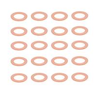 MroMax M10 Copper Washers, 50Pcs Flat Penny Round Ring 16mm OD 10mm ID 1mm Thick Metal Spacer Repair Washer for Screws Bolts