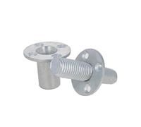 MroMax M20 79mm 1pcs Flat Head Cap nut Brad Hole Tee Nut Carbon Steel Round Base Screw-in T-Nut