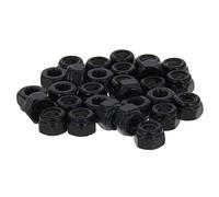 MroMax M4 x 0.7mm Nylon Insert Hex Lock Nuts, Carbon Steel Black Zinc Plated, Pack of 50