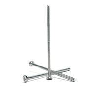 MroMax M6 x 120mm Carbon Steel Male Thread Phillips Flat Head Bolt Screw Half Thread Suitable for Double Bed Furniture TV Rack Wall Hanging Silver White 20pcs