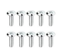 MroMax M6 x 20mm Carbon Steel Male Thread Phillips Flat Head Bolt Screw Full Thread Suitable for Double Bed Furniture TV Rack Wall Hanging Silver White 10pcs