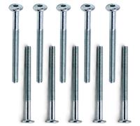 MroMax M6 x 70mm Hex Socket Flat Head Screws Furniture Bolts Fastener Half Thread Carbon Steel Blue White 10pcs