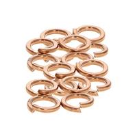 MroMax M8 Spring Washer, 20pcs Copper Split Lock Washers, 0.31" Inner Diameter Sealing Ring Washers for Electrical Connectionsc