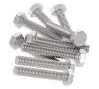 MroMax M8x40 Hex Bolts Stainless Steel 5PCS Hex Screws Bolts Fastener Fully Threaded Metric for Home Machinery Industry Sliver Tone