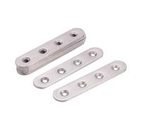 MroMax Repair Plate 96mmx20mmx3mm Flat Fixing Mending Corner Brace Bracket Connector Repair Bracket Stainless Steel Flat Brace Plate 8pcs