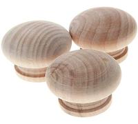 MroMax Round Wood Knobs, 45mm Dia Cabinet Furniture Kitchen Polishing Pulls Handles for Dresser Drawer Wardrobe, Wood 10Pcs