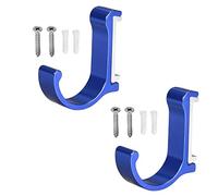 MroMax Royal Blue Single Hook Hat Coat Robe Door Wall Mounted Decorative Hook Adjustable Aluminum Alloy 2Pcs