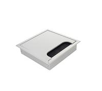 MroMax Silver Cable Hole Cover Aluminum Alloy Desk Grommet for Wire Organizer 120 x 120mm 1Pcs