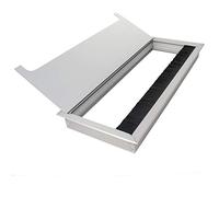 MroMax Silver Cable Hole Cover Aluminum Alloy Desk Grommet for Wire Organizer 300 x 120mm 1Pcs