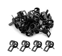 MroMax Steel Band Clamp 7mm for Fuel Line Silicone Hose Tube Spring Clips Clamp Black Manganese Steel 20Pcs