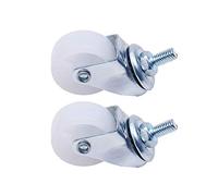 MroMax Swivel Casters 1.54 Inch Nylon 360 Degree Threaded Caster No Brake Wheels White 44lb Capacity 2pcs