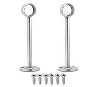 MroMax Wardrobe Pipe Bracket, 0.98Inch Dia, Ceiling Mounted Rail Rod Support Socket Silver Tone 2Pcs