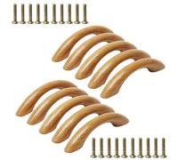 MroMax Wood Pull Knobs, 64mm Hole Distance 91mm Length Cabinet Furniture Kitchen Pulls Handles for Dresser Drawer Wardrobe 10Pcs