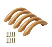 MroMax Wood Pull Knobs, 64mm Hole Distance 91mm Length Cabinet Furniture Kitchen Pulls Handles for Dresser Drawer Wardrobe 5Pcs