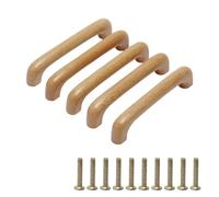 MroMax Wood Pull Knobs, 96mm Hole Distance 109mm Length Cabinet Furniture Kitchen Pulls Handles for Dresser Drawer Wardrobe 5Pcs