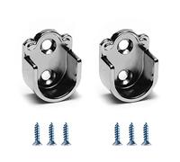 MroMax Zinc Alloy Closet Pole Sockets, 0.75 inch Diameter Wardrobe Bracket Holder, Shower Curtain Rod Pole End Supports Sockets Flange, U Shaped, for Wardrobe Bracket Shower Curtain Rod, 2pcs