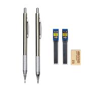 MROOFUL 0.3 0.5 0.7 0.9 1.3 2.0mm Mechanical Pencil Set Full Metal Art Drawing Painting Automatic Pencil with Leads Office School Supply (0.9mm 1.3mm Pencil)