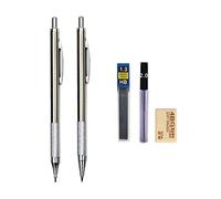 MROOFUL 0.3 0.5 0.7 0.9 1.3 2.0mm Mechanical Pencil Set Full Metal Art Drawing Painting Automatic Pencil with Leads Office School Supply (1.3mm 2.0mm Pencil)