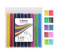 MROOFUL 120 Pcs Carbon 2mm Replacement Leads，2.0mm Pencil Leads Mechanical Refills 10 color -high-capacity for Draft Drawing Crafting Writing Sketching