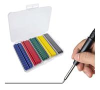 MROOFUL 200 PCS Of Blue, Red, Green, Yellow, Black Woodworking Lead, Carpenter Pencil Replacement Core, Large Capacity 2.8mm, Long Nose Deep Hole Mechanical Pencil Marker Replacement Lead