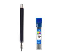 MROOFUL 5-Color 4.0mm Mechanical Pencil Automatic Clutch Lead Holder with 4pcs 2B4B6B8B Leads, 5.6 mm Lead Art Mechanical Clutch Carpenter Pencil Graphite for Draft Drawing, Writting (Black)