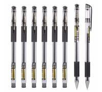 MROOFUL Six 0.28mm Ultra-Fine Simple Gel Pens Black Ink Signature Pens Smooth Writing Student Writing Stationery School Office Supplies