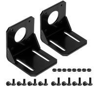 Mrosnail Nema 17 Stepper Motor Mounting Bracket Kit - 42mm Alloy Steel L-Shape Fixed Seat with M3 Screws for Precision Geared Motors, 2 PCS