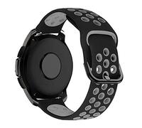 MroTech 20mm Silicone Strap compatible with Samsung Galaxy Active/Active2 40mm 44mm/Galaxy Watch 3 41mm/4 44mm 40mm/4 Classic 42mm 46mm/Galaxy Watch 42mm/Gear Sport Replacement Band-Sport Black/Gray