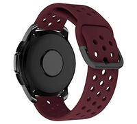 MroTech 20mm Silicone Strap compatible with Samsung Galaxy Active/Active2 /Galaxy Watch 3 41mm/ Watch 4/4 Classic/Watch 5/5 Pro/Galaxy Watch 42mm/Gear S2 Classic Replacement Band-Sport Dark Red