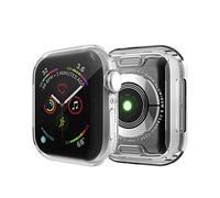 MroTech Case compatible with Apple Watch Series 6 5 4 SE 44mm iWatch Protective Case with Screen Protection Cover Full Case Coverage All-Round Housing Soft TPU Frame Cover Case-44 mm Transparent Clear