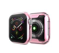 MroTech Case compatible with Apple Watch Series 6 5 4 SE 44mm iWatch Protective Case with Screen Protection Cover Full Case Coverage All-Round Housing Soft TPU Frame Cover Case-44 mm Pink