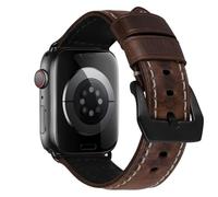 MroTech Compatible with Apple Watch Strap 42mm 44mm 45mm 49mm,Genuine Leather Band Replacement Strap Compatible with iWatch Ultra Series 8 7 6 5 4 3 2 1 SE Strap Women Men,42 44 45 49 mm-retro Brown