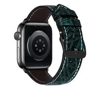 MroTech Compatible with Apple Watch Strap 42mm 44mm 45mm 49mm, Genuine Leather Replacement Band Compatible with iWatch Strap Series Ultra 8 7 6 5 4 3 2 1 SE for Women Men,Nostalgic Dark Green …