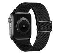 MroTech compatible with iWatch Strap 41mm 40mm 38mm,Adjustable Braided Stretch Nylon Band Replacement for iWatch Series 7/SE/6/5/4/3/2/1 Bracelet Elastic Woven Sport Wristband-Classic Black