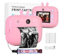 MroTech Kids Camera Instant Print,Digital Mini Camera,Selfie Video Toy Camera for Photographer DIY, Christams Birthday Gift for Girls Boys Age 3-12 Little Printing Camera for Children,Pink